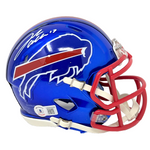Josh Allen Buffalo Bills Signed Riddell Flash Mini Helmet Beckett BAS Witness