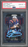 2021 Panini Prizm #336 Mac Jones RC Rookie On Card PSA/DNA Auto GEM MINT 10