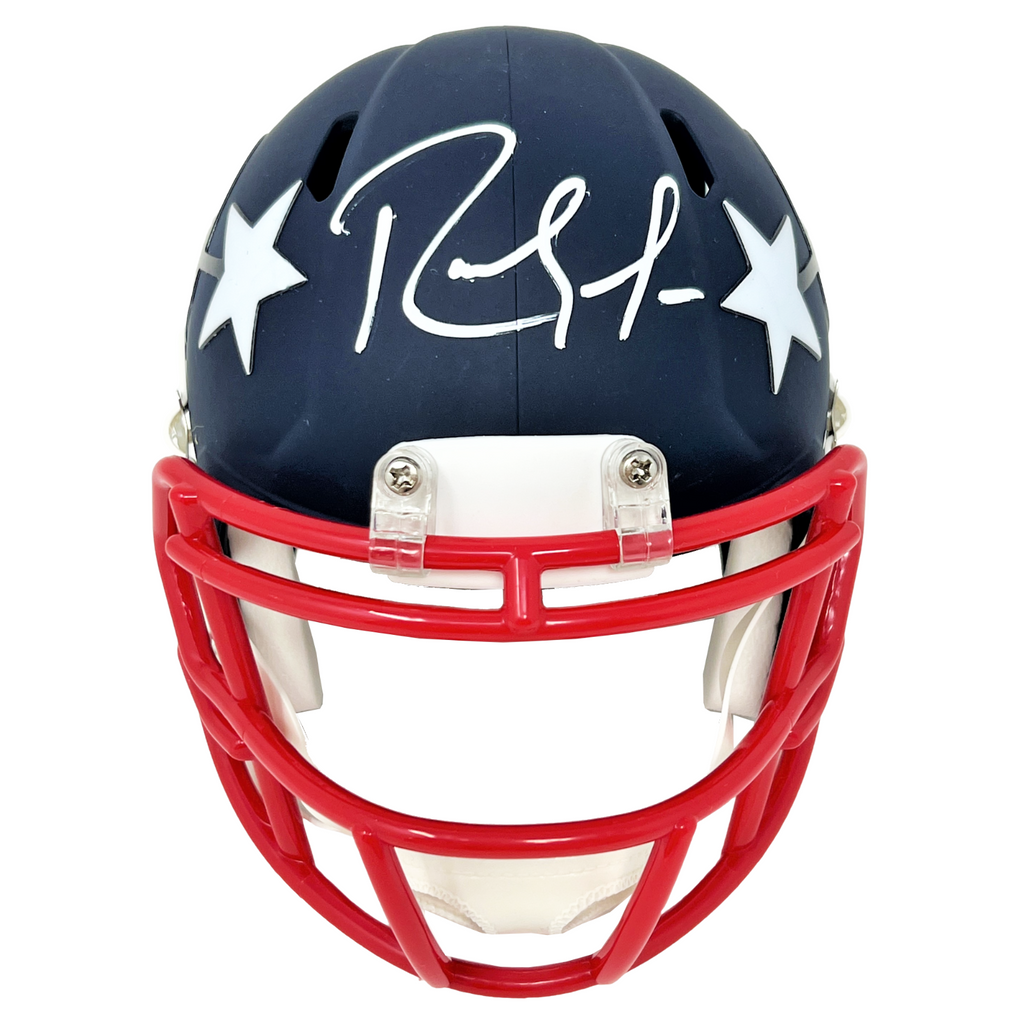 Randy Moss New England Patriots Signed Riddell AMP Mini Helmet BAS