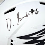 DeVonta Smith Philadelphia Eagles Signed Lunar Speed Replica Helmet BAS Beckett