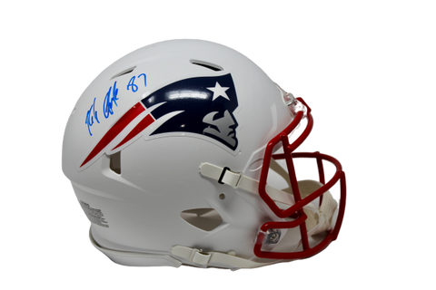 Rob Gronkowski New England Patriots Signed FS Authentic Flat White Helmet JSA