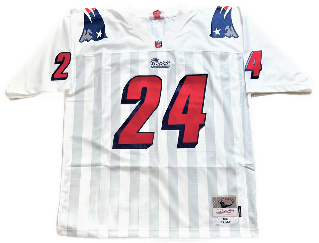 Ty Law Patriots Signed Throwback 1995 Mitchell Ness Jersey