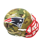 Deion Branch New England Patriots Signed Camo Mini Helmet Pats Alumni COA