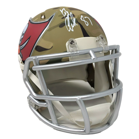 Rob Gronkowski Tampa Bay Buccaneers Signed Authentic Camo Mini Helmet JSA