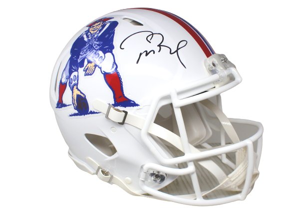 Tom Brady Autograph New England Patriots Helmet Authentic Throwback Speed