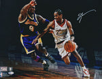 Allen Iverson Philadelphia 76ers Signed Spotlight 16x20 Photo vs Kobe Bryant BAS