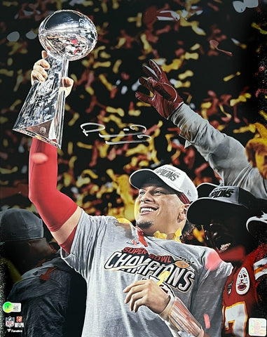 Patrick Mahomes Kansas City Chiefs Signed SB LIV Champions Trophy 16x20 BAS