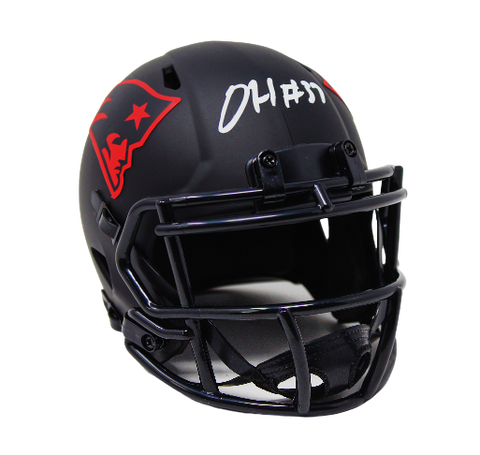 Damien Harris New England Patriots Signed Mini Eclipse Speed Helmet JSA