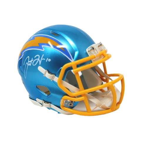 Justin Herbert Los Angeles Chargers Signed Flash Mini Helmet Helmet BAS