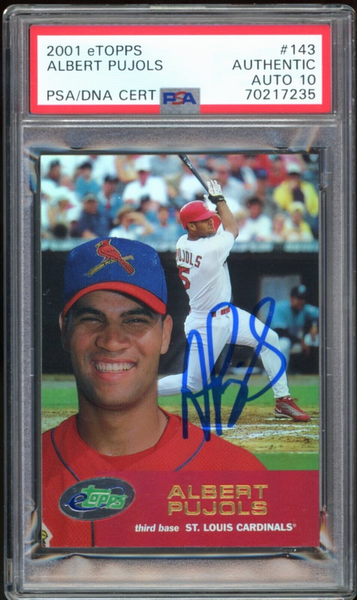 Albert Pujols Autographed 2001 eTopps Rookie Card #143 St. Louis