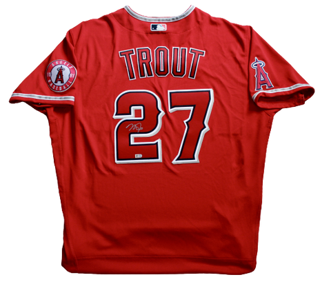 Mike Trout Los Angeles Angels Signed Authentic On Field Nike Red Jersey MLB Auth