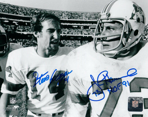 Steve Grogan/John Hannah New England Patriots Signed Autographed 8x10 Photo