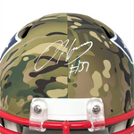 Damien Harris New England Patriots Signed Full Size Speed Camo Rep Helmet JSA