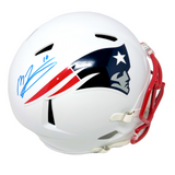 Mac Jones New England Patriots Signed Speed Replica Flat White Helmet BAS