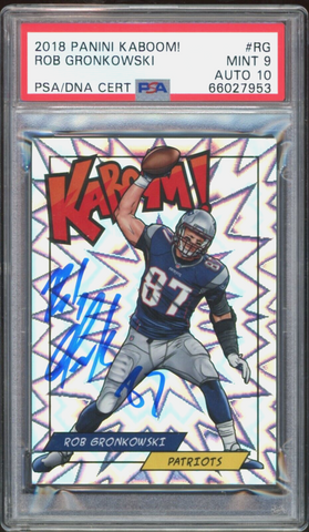 2018 Panini KABOOM! SSP #RG Rob Gronkowski Patriots On Card PSA 9/10 Auto MINT