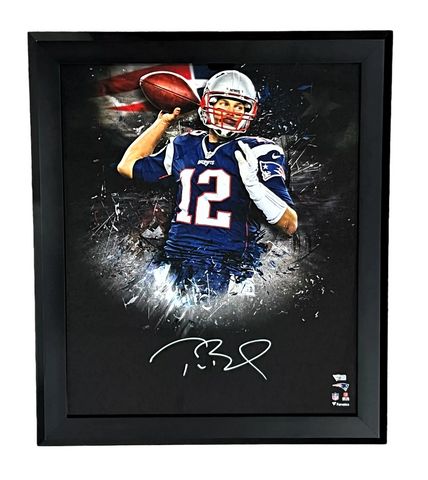 Tom Brady New England Patriots Signed 20x24 Photo Frame In Focus Fanatics LOA