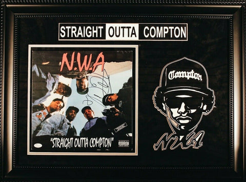 Ice Cube Straight Outta Compton Signed Vinyl Album Custom Designed Frame JSA