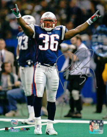 Lawyer Milloy New England Patriots Signed 8x10 Photo SB 36 Arms Up Pats Alumni