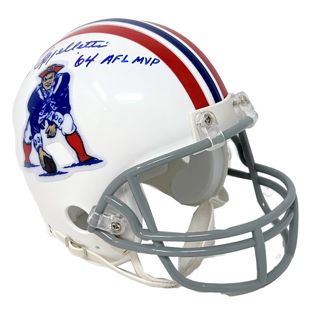 afl football helmets Gino Cappelletti New England Patriots Signed '64 AFL MVP Throwback Min – Diamond Legends Online