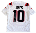 Mac Jones New England Patriots Signed White Away Nike Limited Jersey BAS