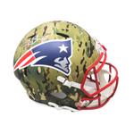 Deion Branch New England Patriots Signed Full Size Camo Replica Helmet Pats Alum