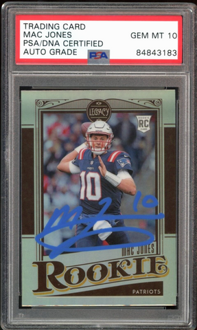 2021 Panini Legacy Prizm #218 Mac Jones RC On Card PSA/DNA Auto GEM MINT 10