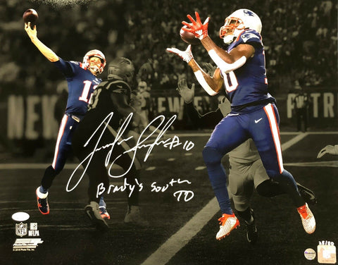 Josh Gordon New England Patriots Signed LE #/50 Tom Brady 500th TD Photo JSA