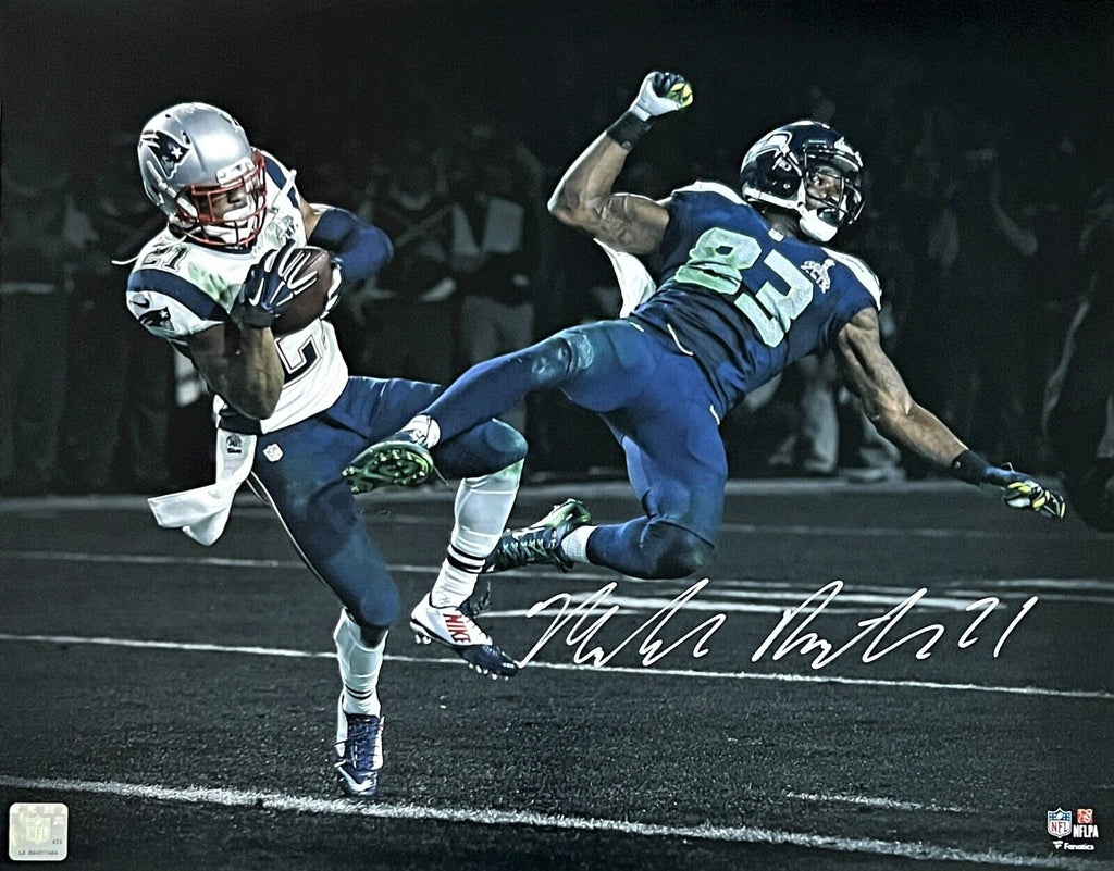 Malcolm Butler Patriots Signed Super Bowl Interception Spotlight 16x20 ...