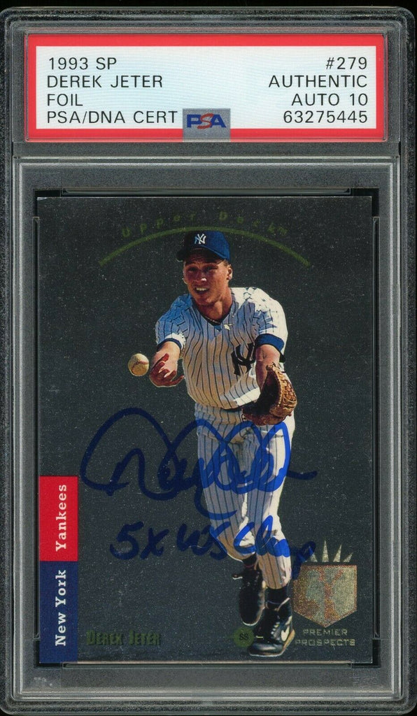 Derek Jeter Rookie Yankees Autograph On Card with Certificate of