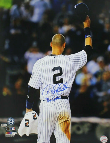 Derek Jeter Yankees Signed 16x20 Last Game Photo Insc The Captain MLB Authentic