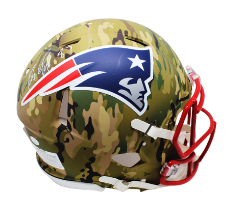 Rob Gronkowski New England Patriots Signed Authentic Camo Helmet JSA