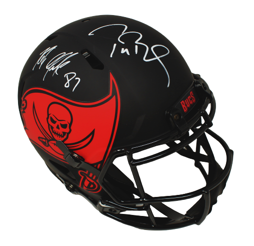 Tom Brady & Rob Gronkowski Tampa Bay Buccaneers Autographed Riddell Speed  Authentic Helmet with RUN IT BACK Inscription - Limited Edition of 12