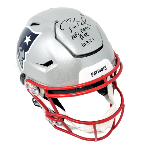 Tom Brady Patriots Signed NFL Pass Record Authentic SpeedFlex Helmet Fanatics