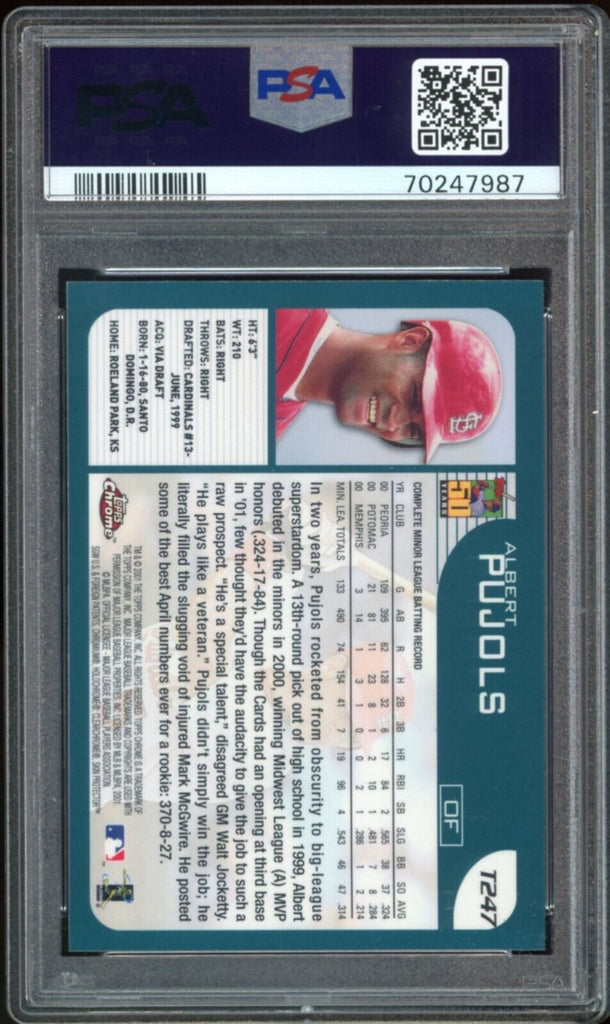 2001 Topps Traded Chrome #T247 Albert Pujols Rookie Card Graded