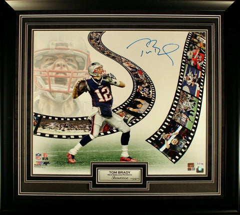 Tom Brady NE Patriots Signed SHOWCASE 24x30 Photo Framed Tristar LE #/100