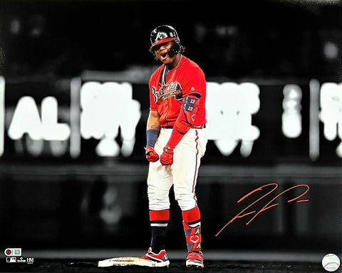 Ronald Acuna Jr. Atlanta Braves Signed Red Spotlight 16x20 Photo USA SM
