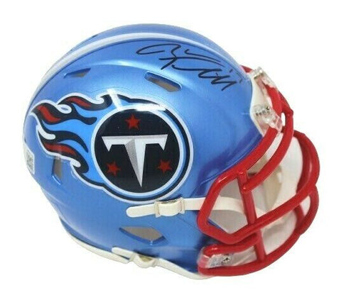 Ryan Tannehill Tennessee Titans Signed Riddell Flash Mini Helmet BAS Witness