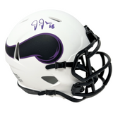 Justin Jefferson Minnesota Vikings Signed Riddell Lunar Mini Helmet BAS