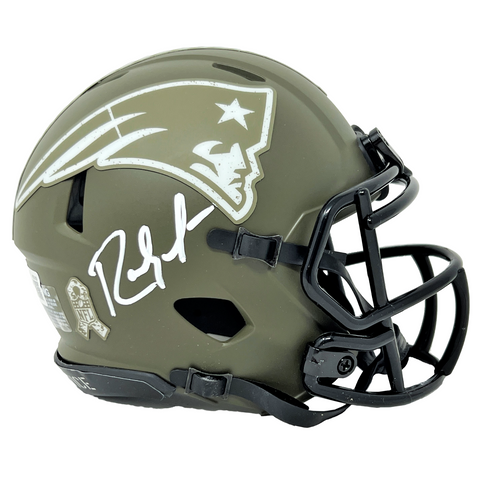 Randy Moss New England Patriots Signed Riddell Salute to Service Mini Helmet BAS