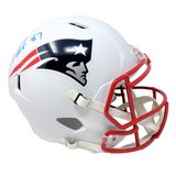 Rob Gronkowski New England Patriots Signed Flat White Speed Replica Helmet JSA
