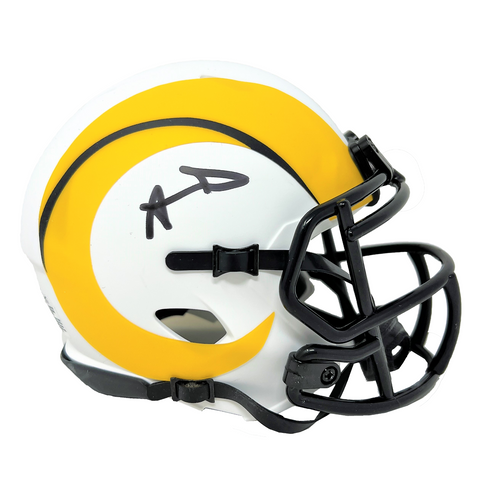Aaron Donald Los Angeles Rams Signed Riddell Lunar Mini Helmet JSA Witness