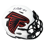 Kyle Pitts Atlanta Falcons Signed Riddell Lunar Mini Helmet Beckett BAS