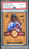 2001 SP Top Prospects Game Used Bat Ken Griffey Jr. PSA/DNA Auto GEM MINT 10