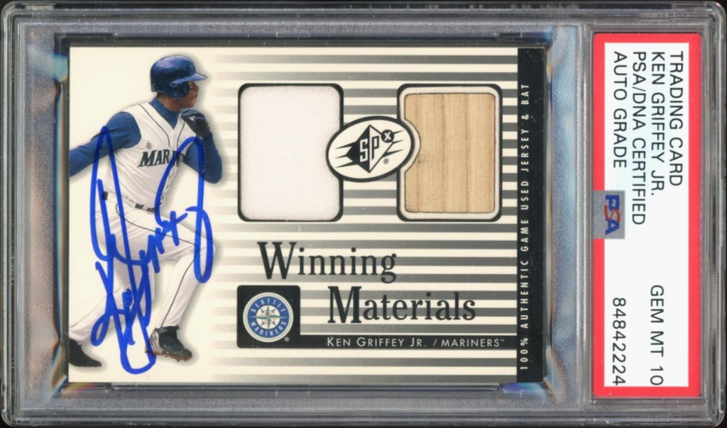 graded ken griffey jr rookie cards 2000 SPx Winning Materials Ken Griffey Jr. On Card PSA/DNA Auto GEM MI – Diamond Legends Online