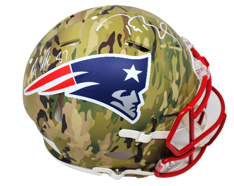 Tom Brady/Rob Gronkowski Patriots Signed Camo Speed Authentic Helmet Fanatics