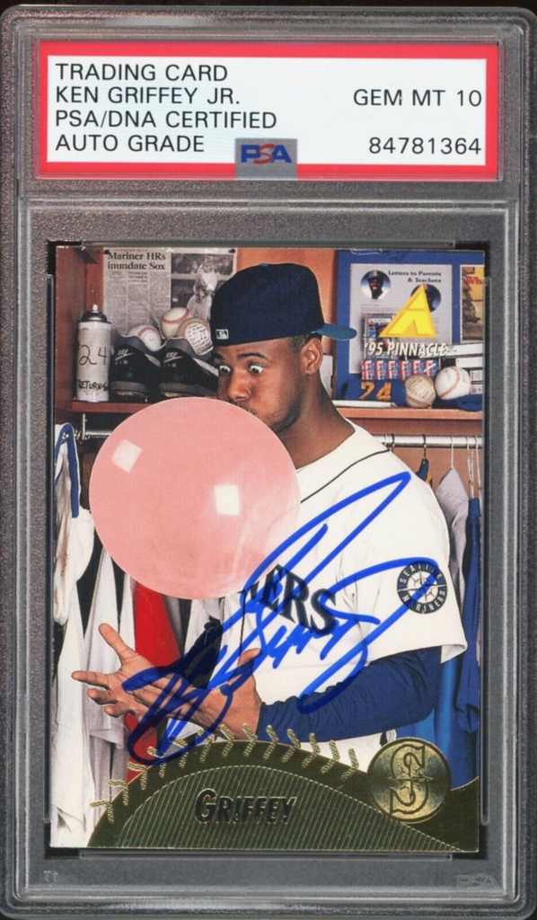 1995 Pinnacle #128 Ken Griffey Jr. On Card PSA/DNA Auto GEM MINT 1995 Pinnacle #128 Ken Griffey Jr. On Card PSA/DNA Auto GEM MINT