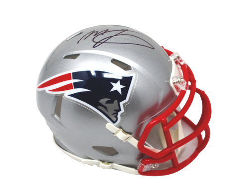 Mac Jones New England Patriots Signed Autograph Riddell Speed Mini Helmet JSA