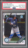 2019 Bowman Chrome #BCP33 Julio Rodriguez RC Rookiegraph PSA Authentic Auto
