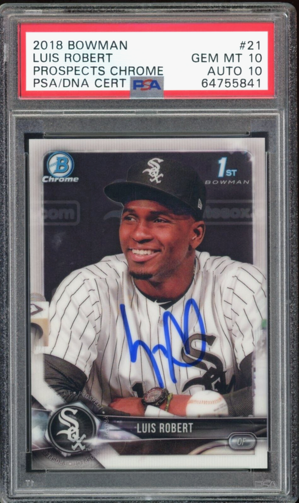 2018 Bowman Chrome Prospects #BCP21 Luis Robert RC PSA 10/10 Auto GEM MINT