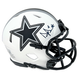 Dak Prescott Dallas Cowboys Signed Riddell Lunar Mini Helmet BAS Beckett